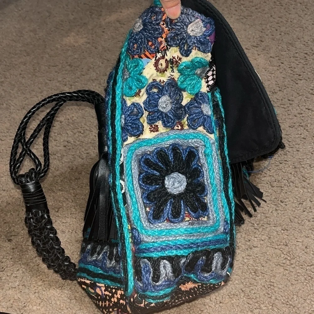Anthropologie ibBan Dalasa Tote Boho Fringe Embroidered Patchwork Shoulder‎ Bag